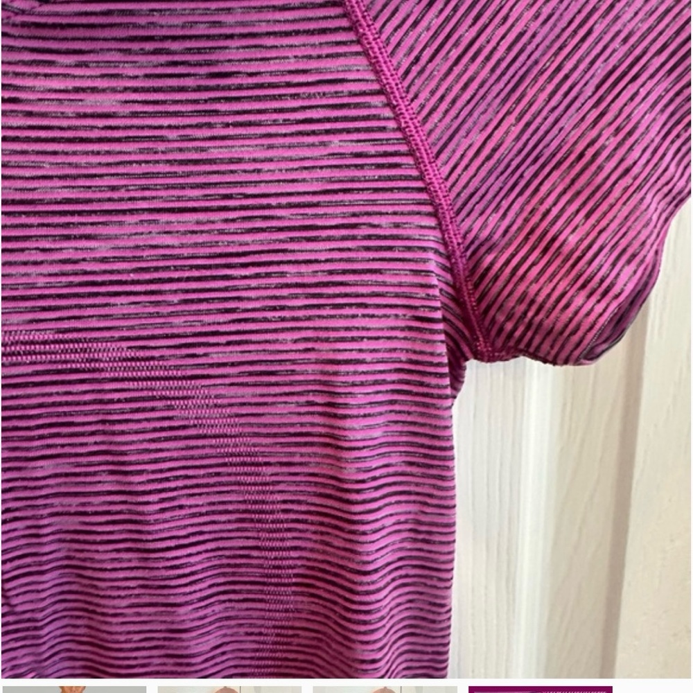 Lululemon swiftly tech pink and grey striped - Picture 4 of 6